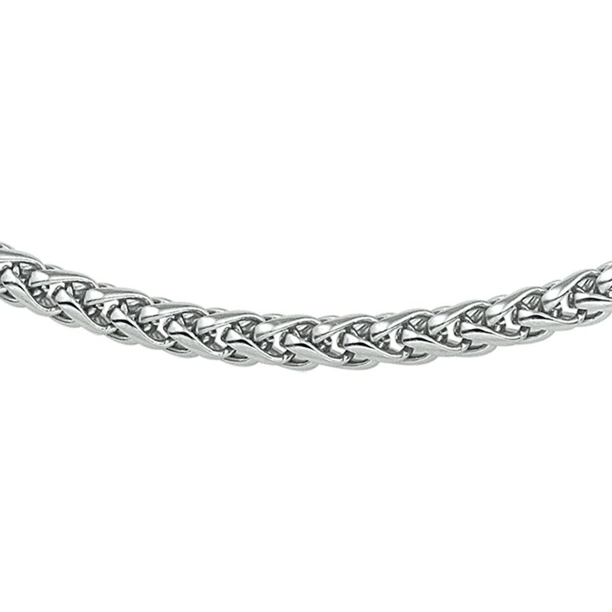 Collier en acier inoxydable argenté avec maillons en tresse vossestaart.