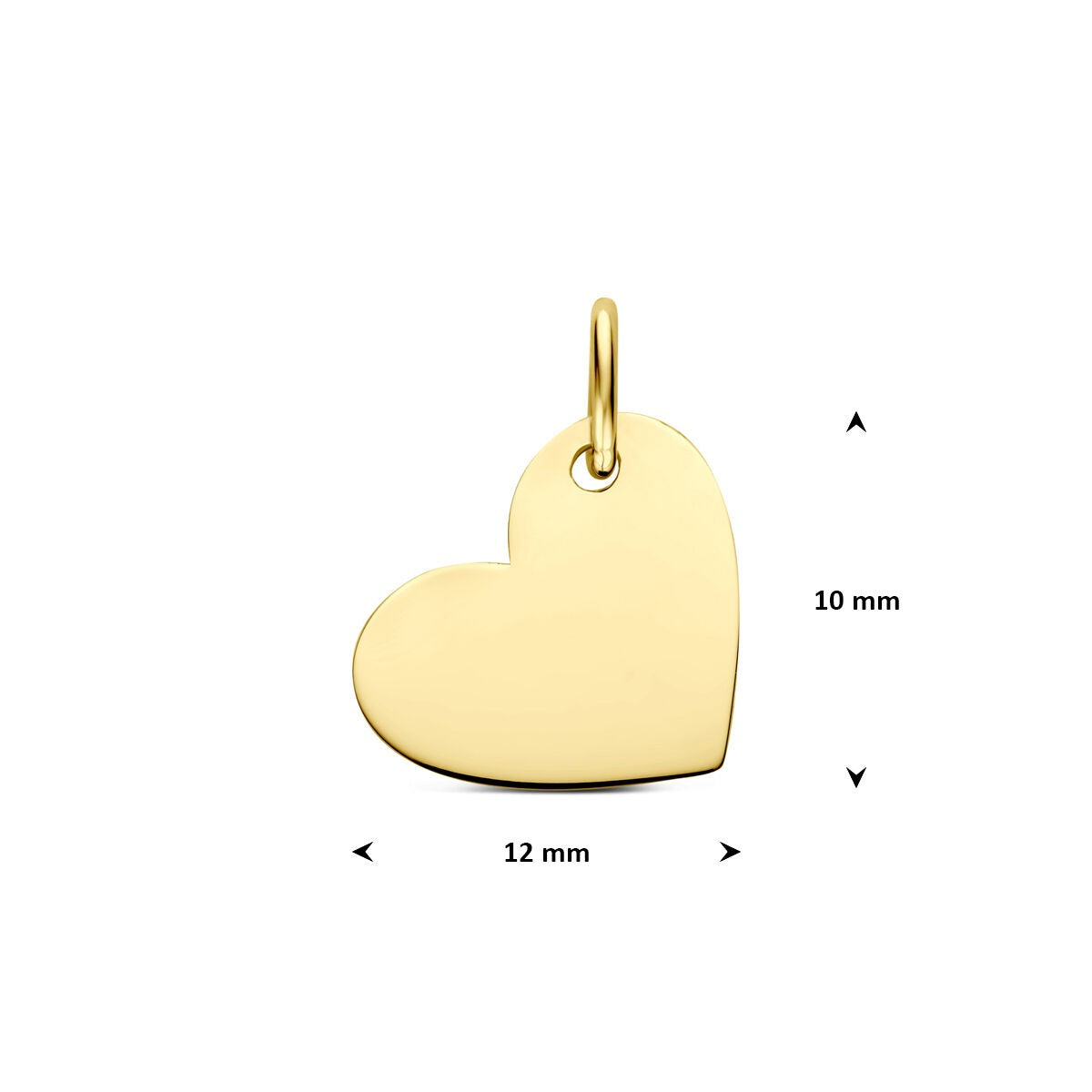 Collier en or jaune 14k avec pendentif en forme de cœur