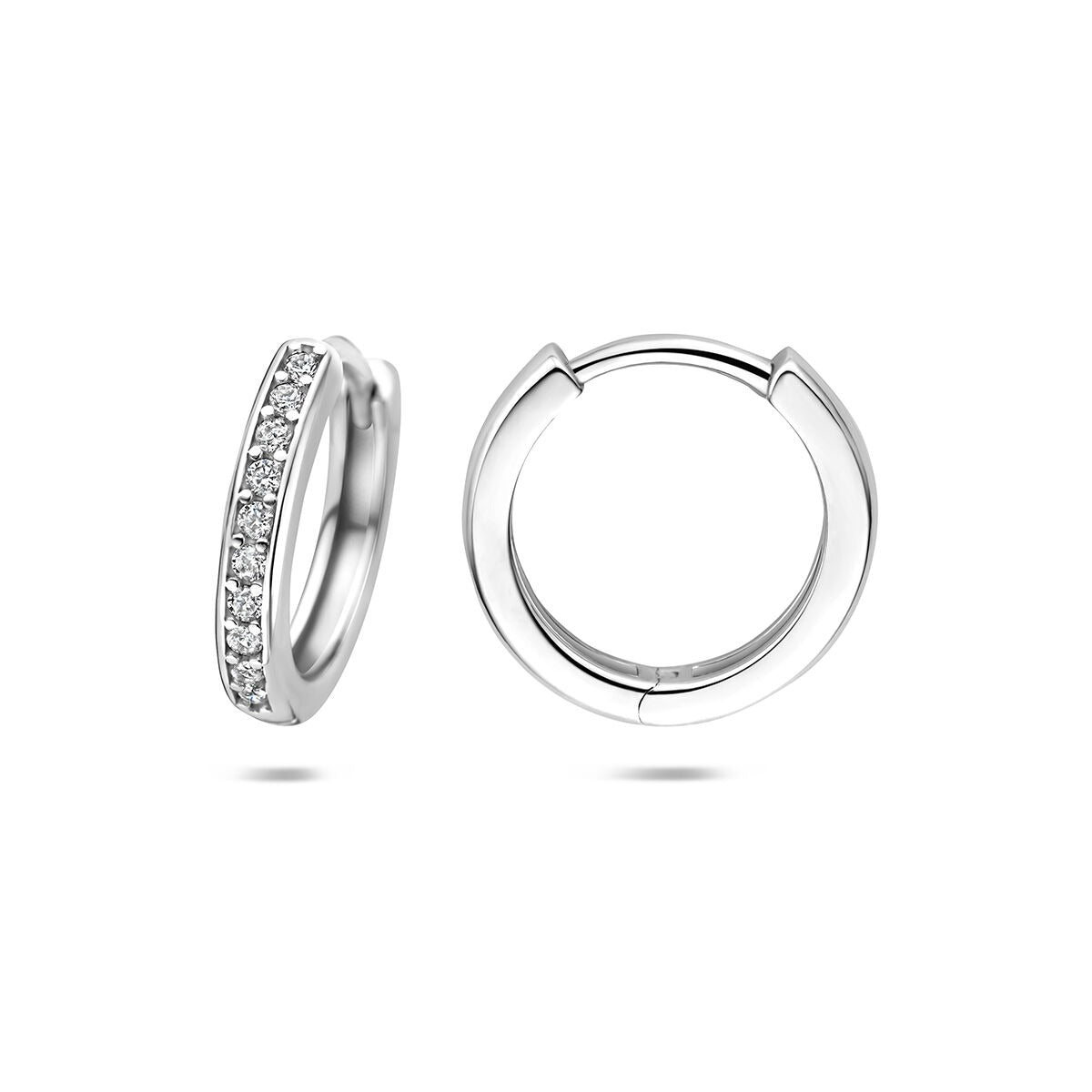 Créoles rhodiées en argent 925 avec zircone