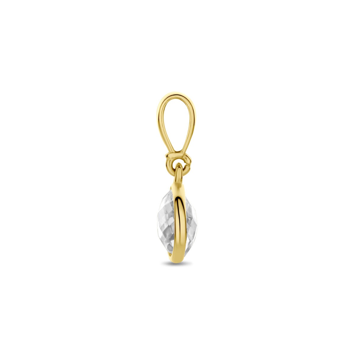 pendentif en or jaune 9k avec zircone ronde
