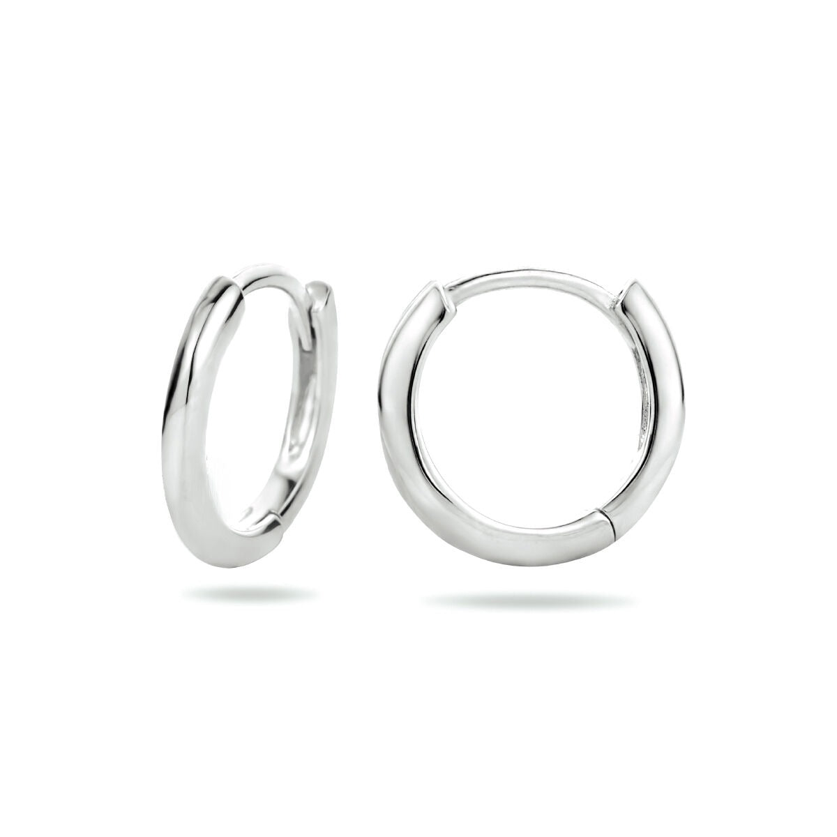 Créoles en argent rhodié – Demi-rond 12.5 mm
