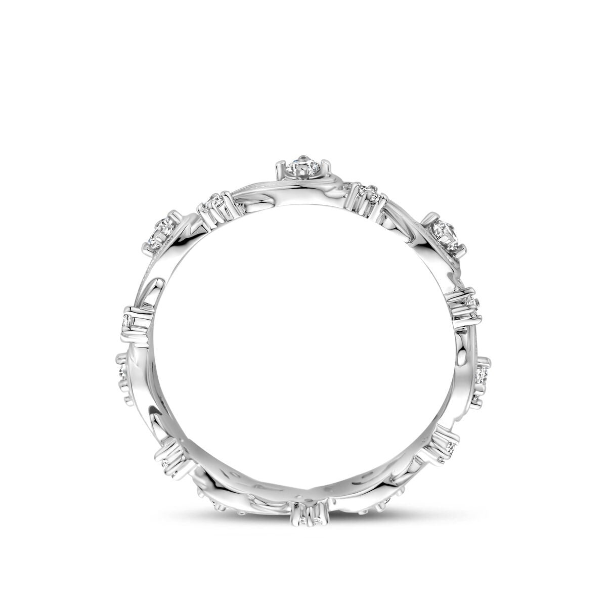 Bague en argent 925 rhodiée avec zircone