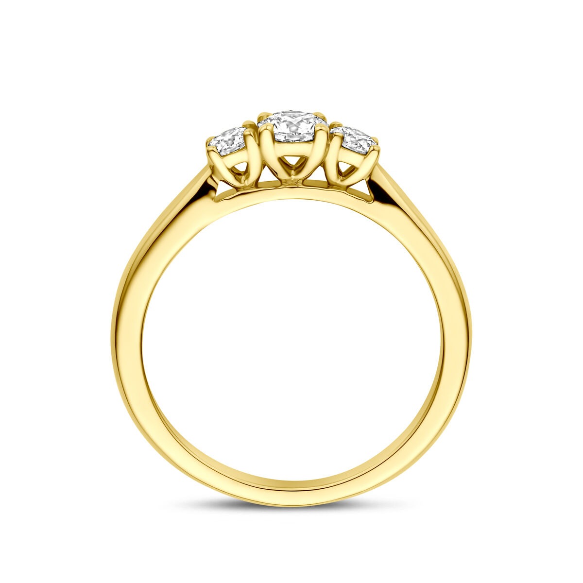 Bague en or jaune 14k avec diamant de 0,45 ct cultivé en laboratoire