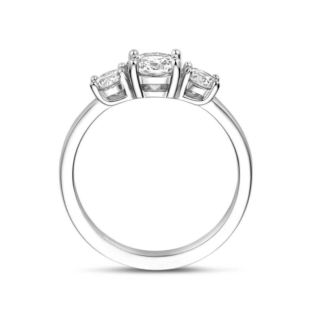 Gerhodineerde 925 zilveren ring met zirkonia