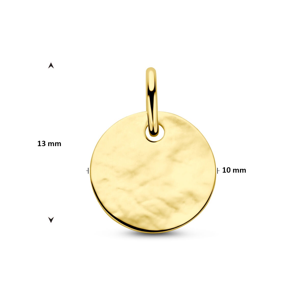 Pendentif rond en or jaune 14k pour femme