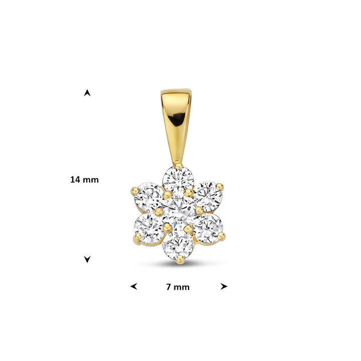 Gouden hanger met zirkonia – 14k, entourage stijl