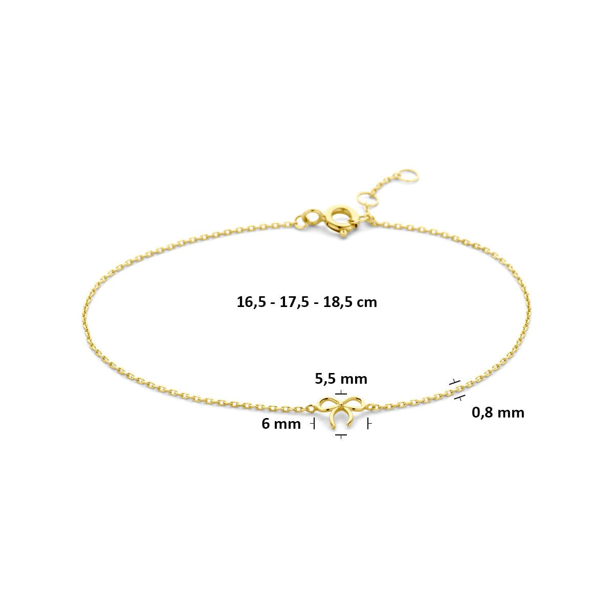 Bracelet en or jaune 14k avec motif nœud