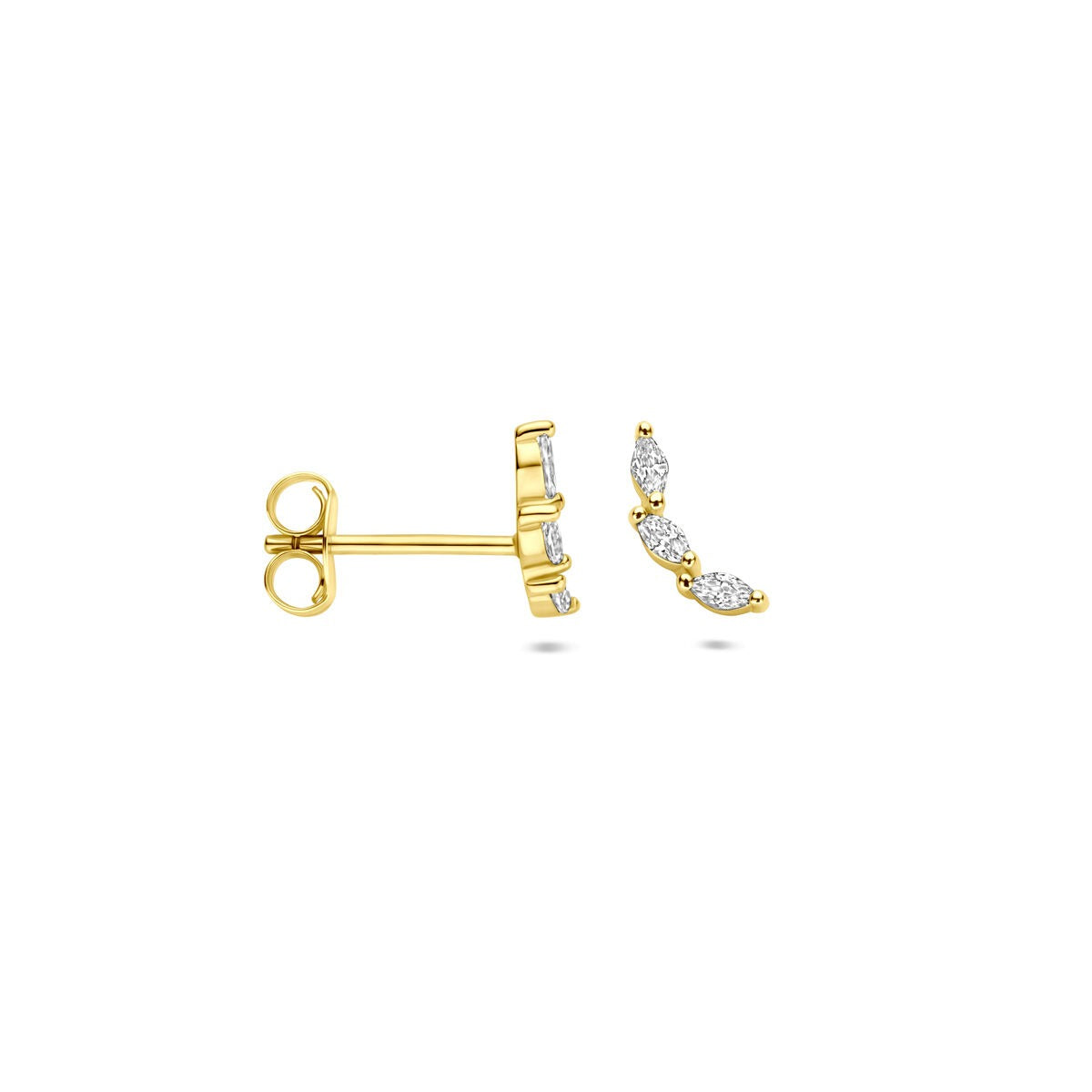Puces d'oreilles plaqué argent avec zircone