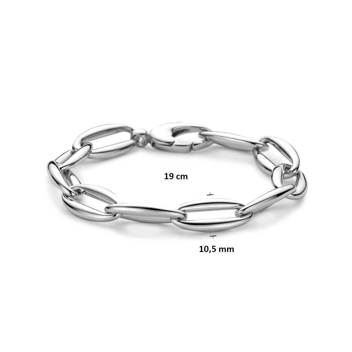 Bracelet en acier rhodié à maillons Ancre