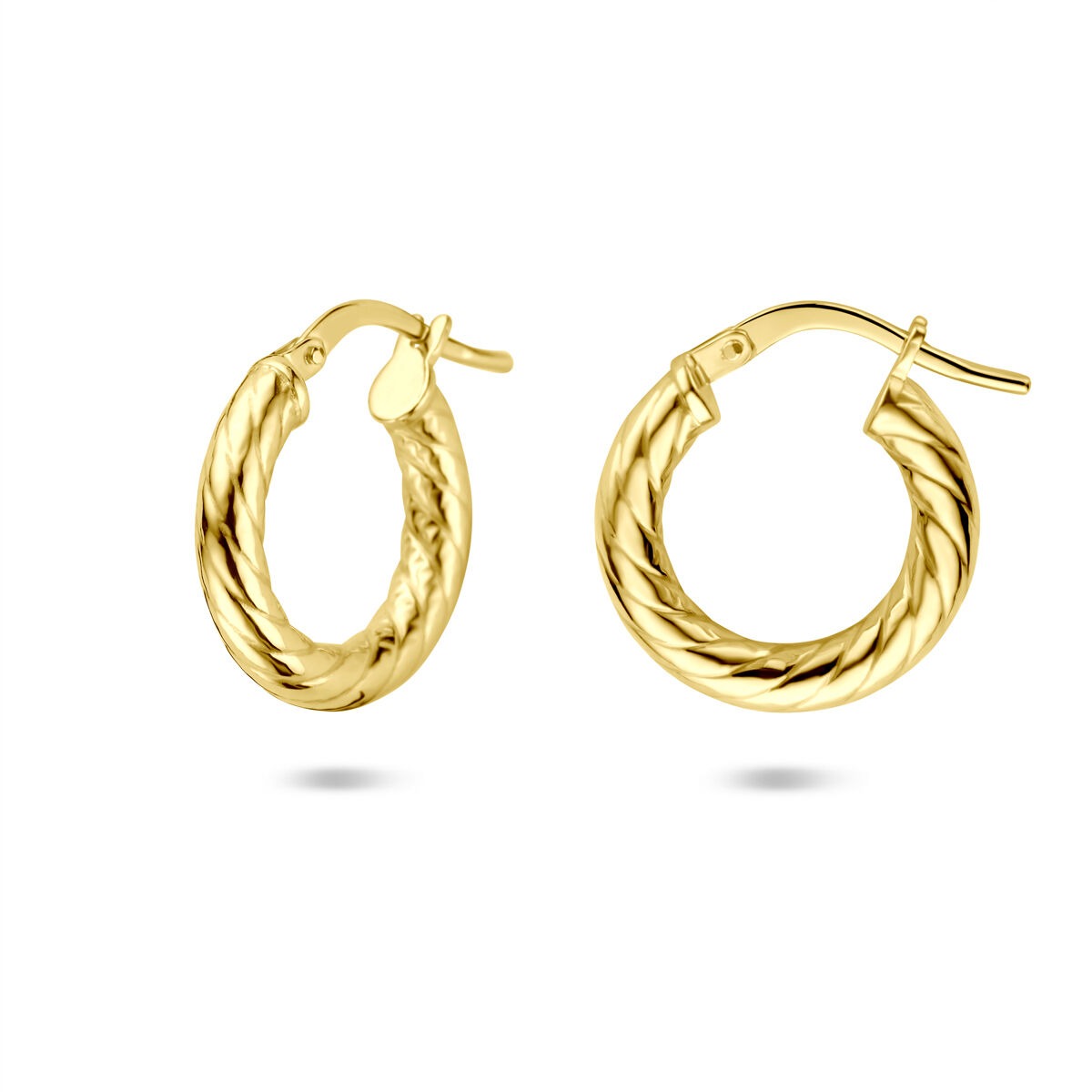 Créoles en or pour femme – 14k Silgold avec une largeur de 3 mm