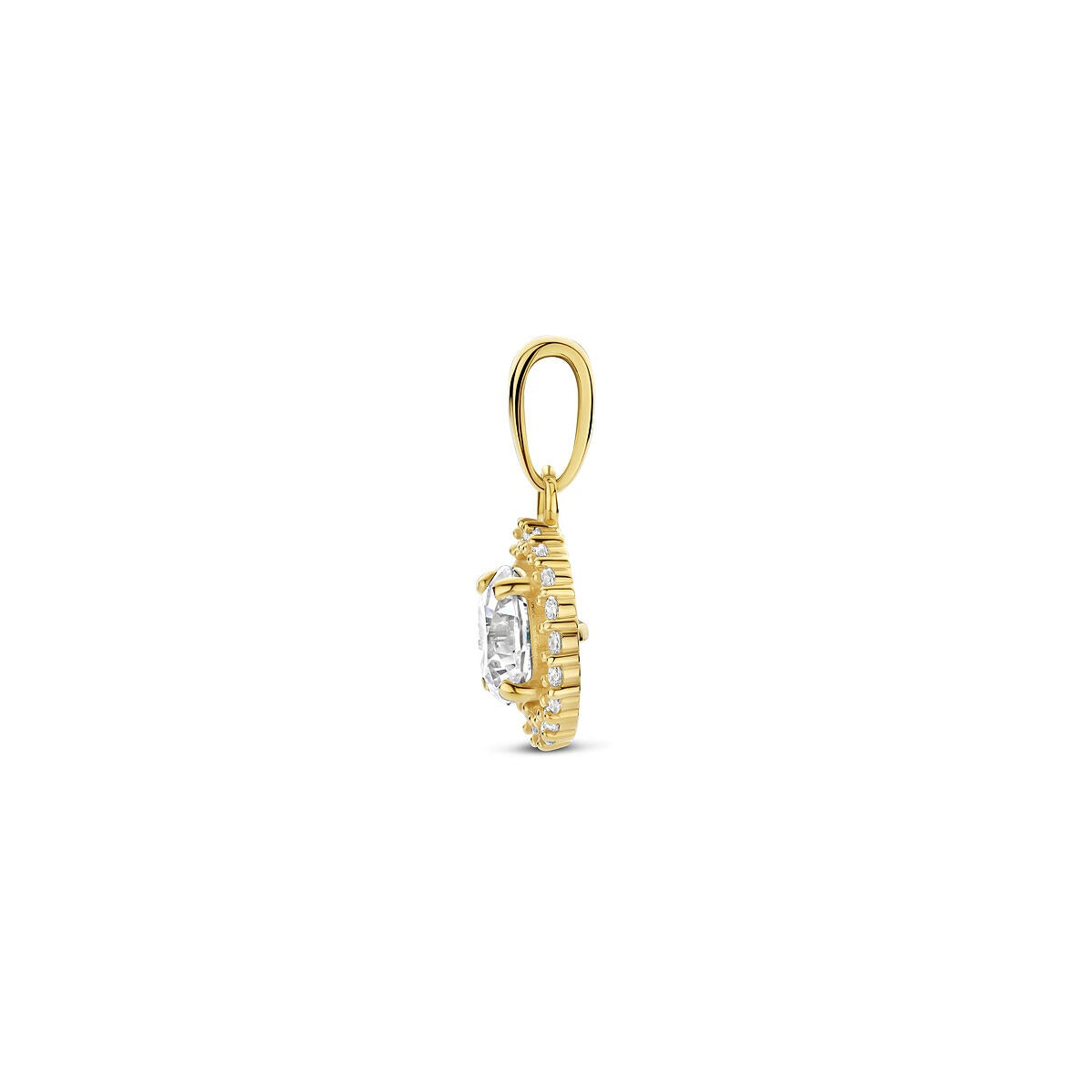 Pendentif en or avec zircone – 14k, style entourage