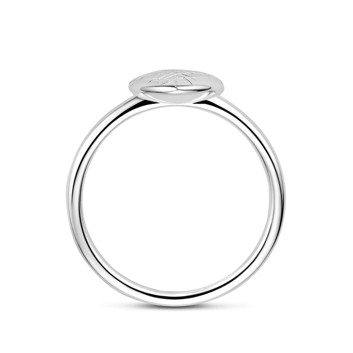 bague cœur rayé argent rhodié