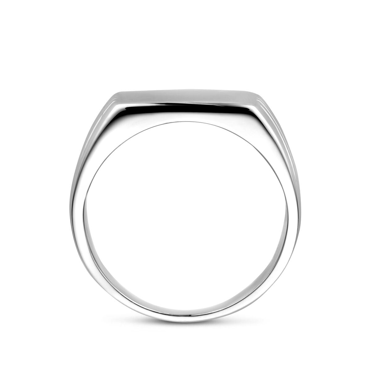 Bague chevalière pour homme en argent – Chevalière gravée rhodiée