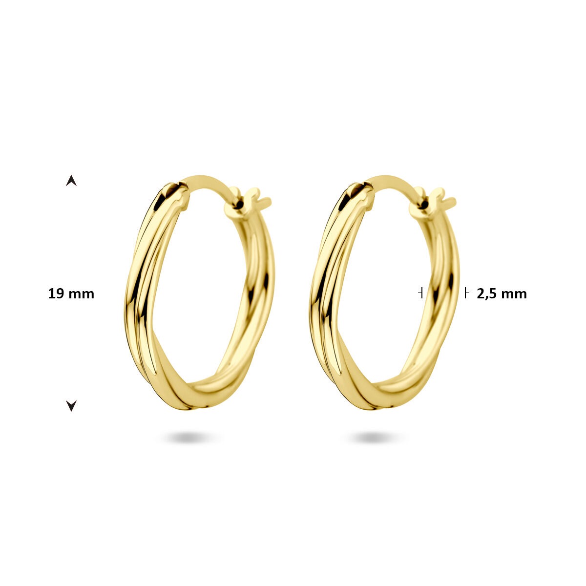 Créoles en argent plaqué or pour femme – design torsadé
