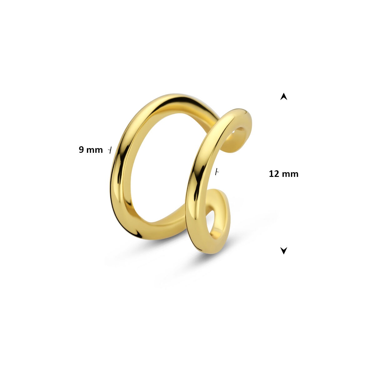 Ear cuff en argent plaqué or – design frappant sans piercing