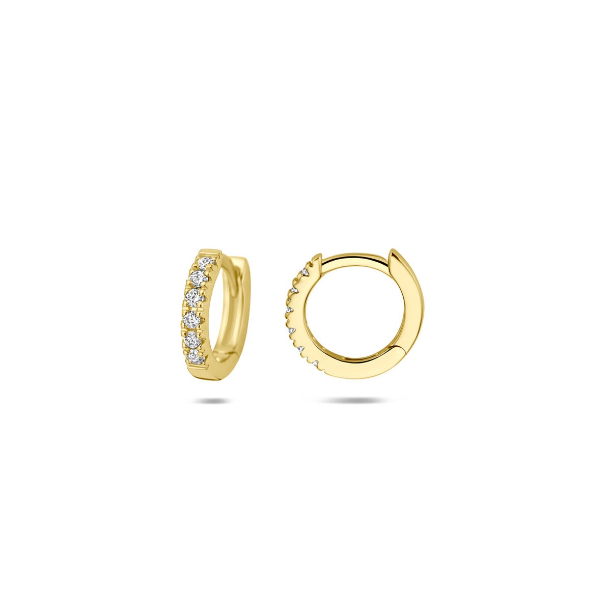 Créoles en or jaune 14k avec diamant cultivé en laboratoire
