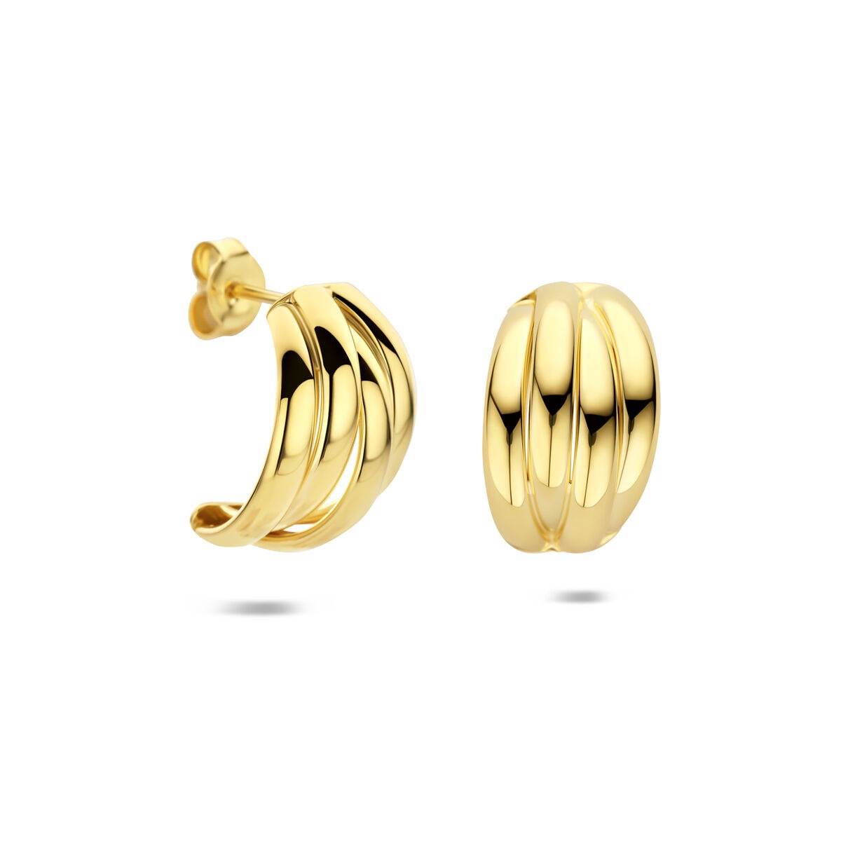 Boucles d'oreilles puces en argent plaqué or – élégance intemporelle avec une brillance dorée