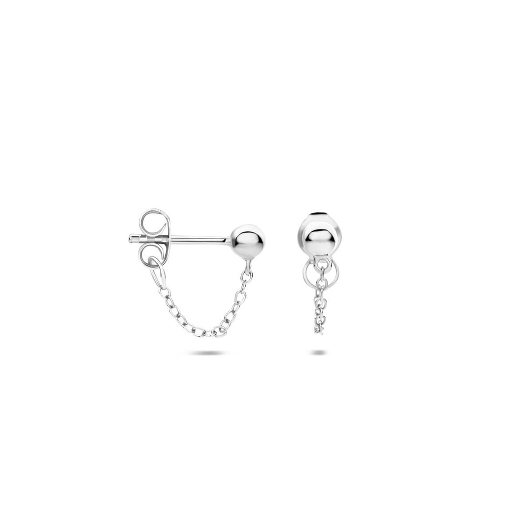 Zilveren oorhangers met bol – gerhodineerd 925 zilver