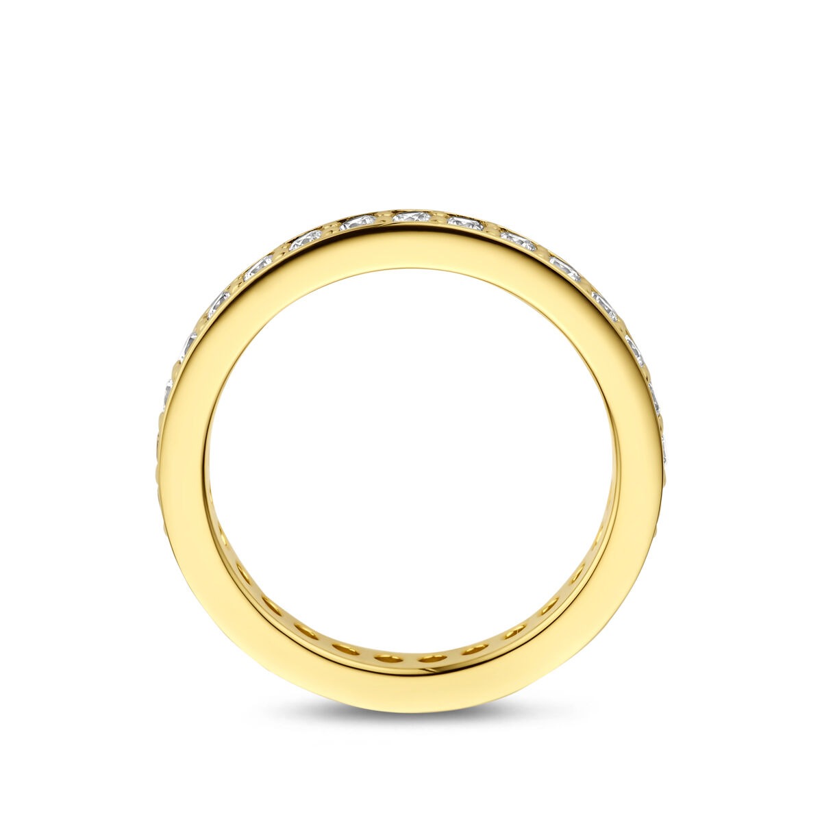Bague en argent 925 plaqué or avec zircone 2.9 mm