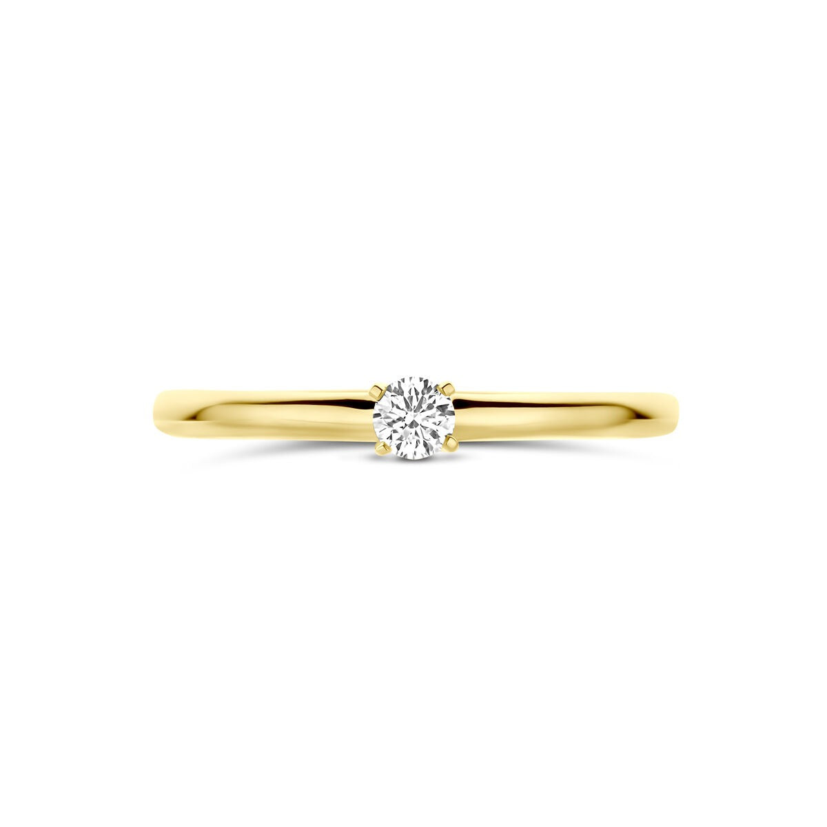 Bague en or jaune 14k avec diamant de culture de 0.10ct