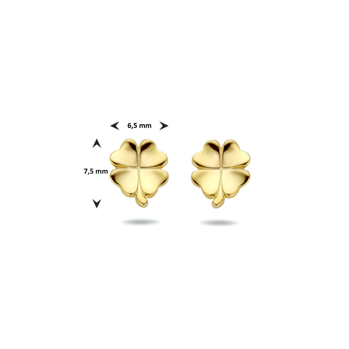 Puces d'oreilles en argent plaqué or trèfle – bijou pour enfant