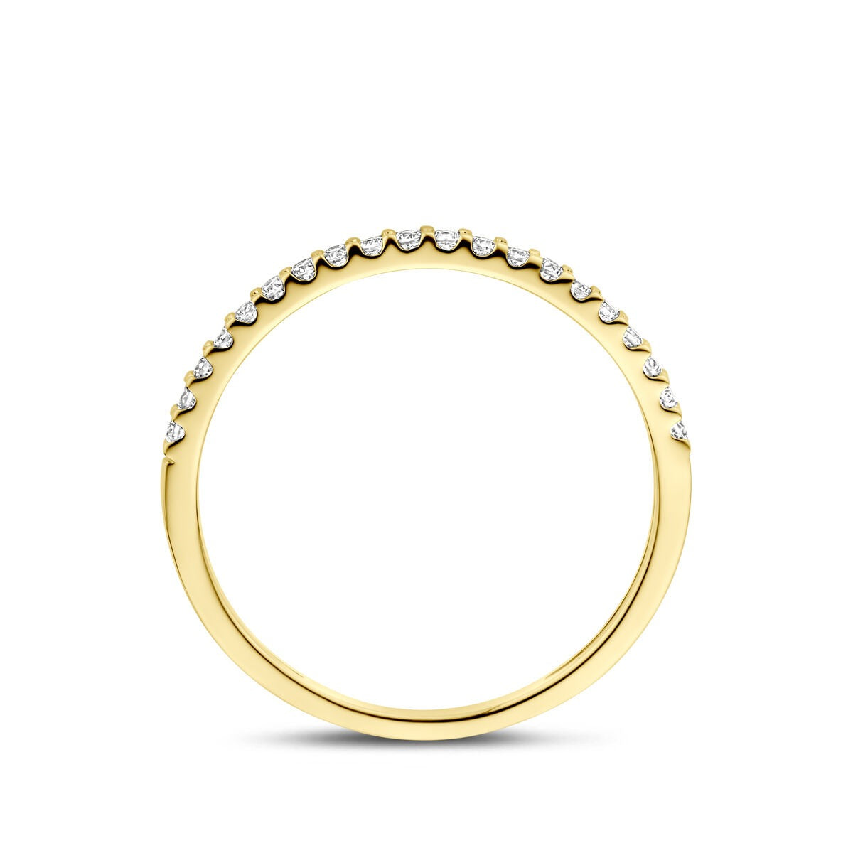 Bague en or jaune 14k avec diamant cultivé en laboratoire de 0.15ct