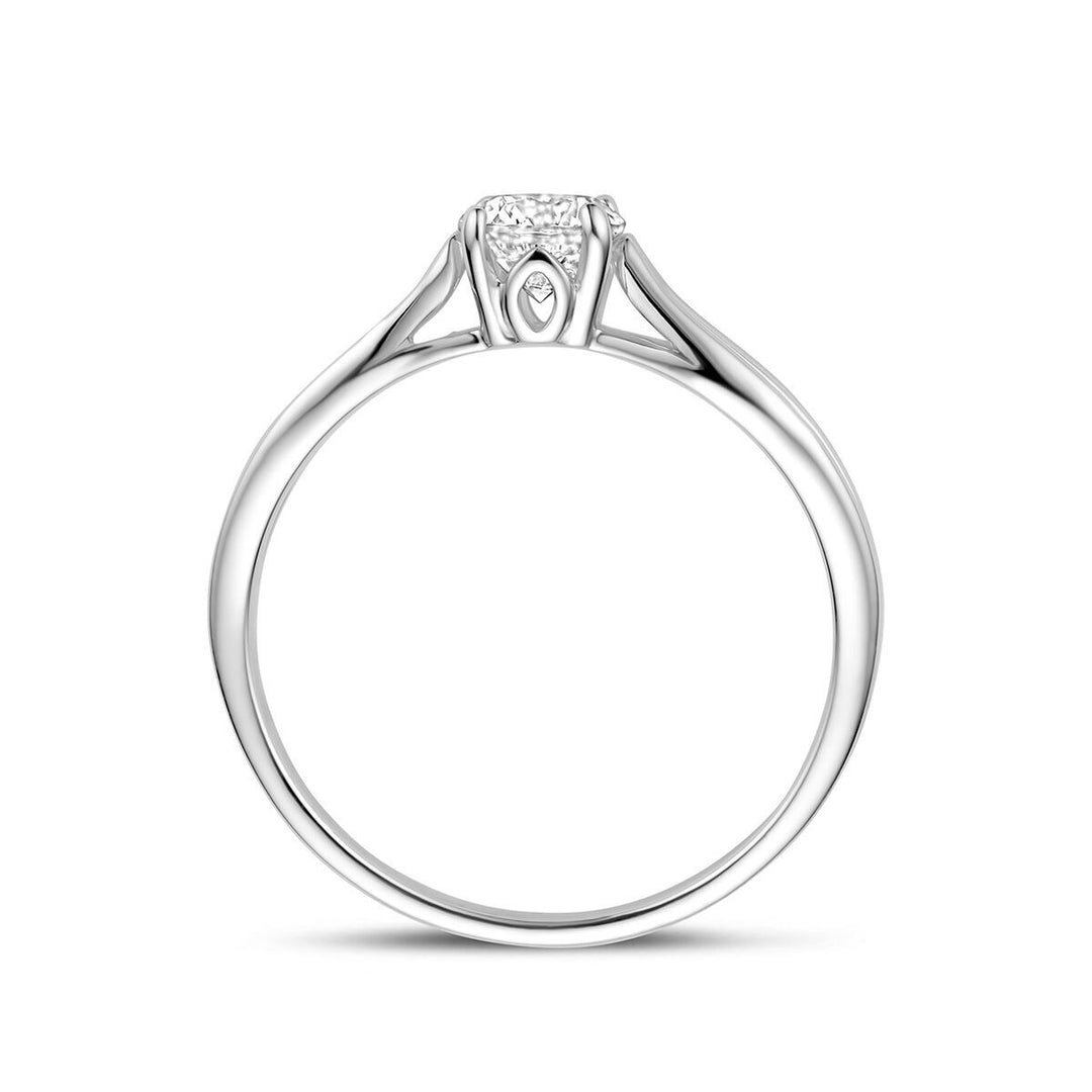 Gerhodineerde 925 zilveren ring met zirkonia