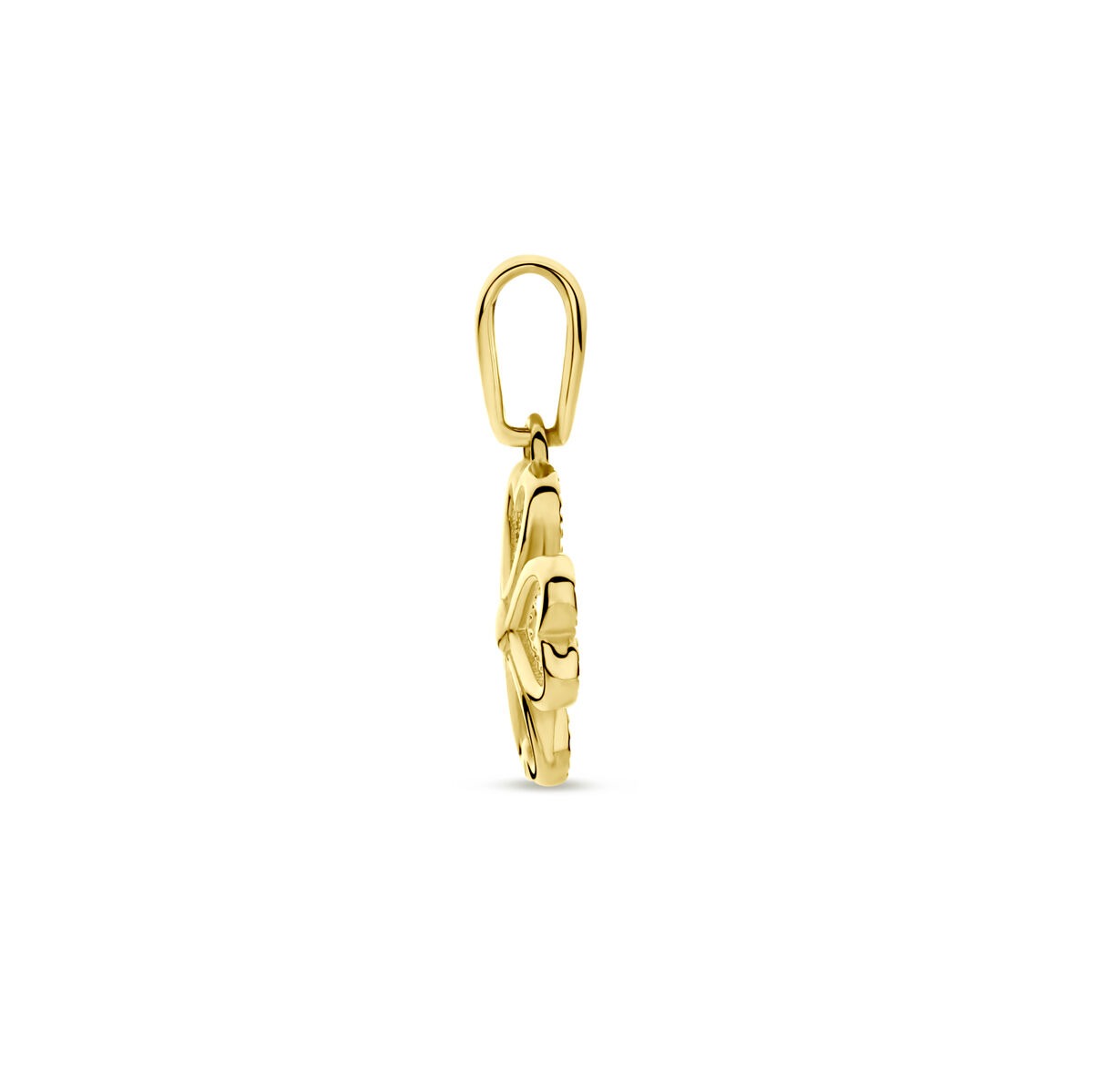 pendentif en or jaune en forme de trèfle – symbole de chance