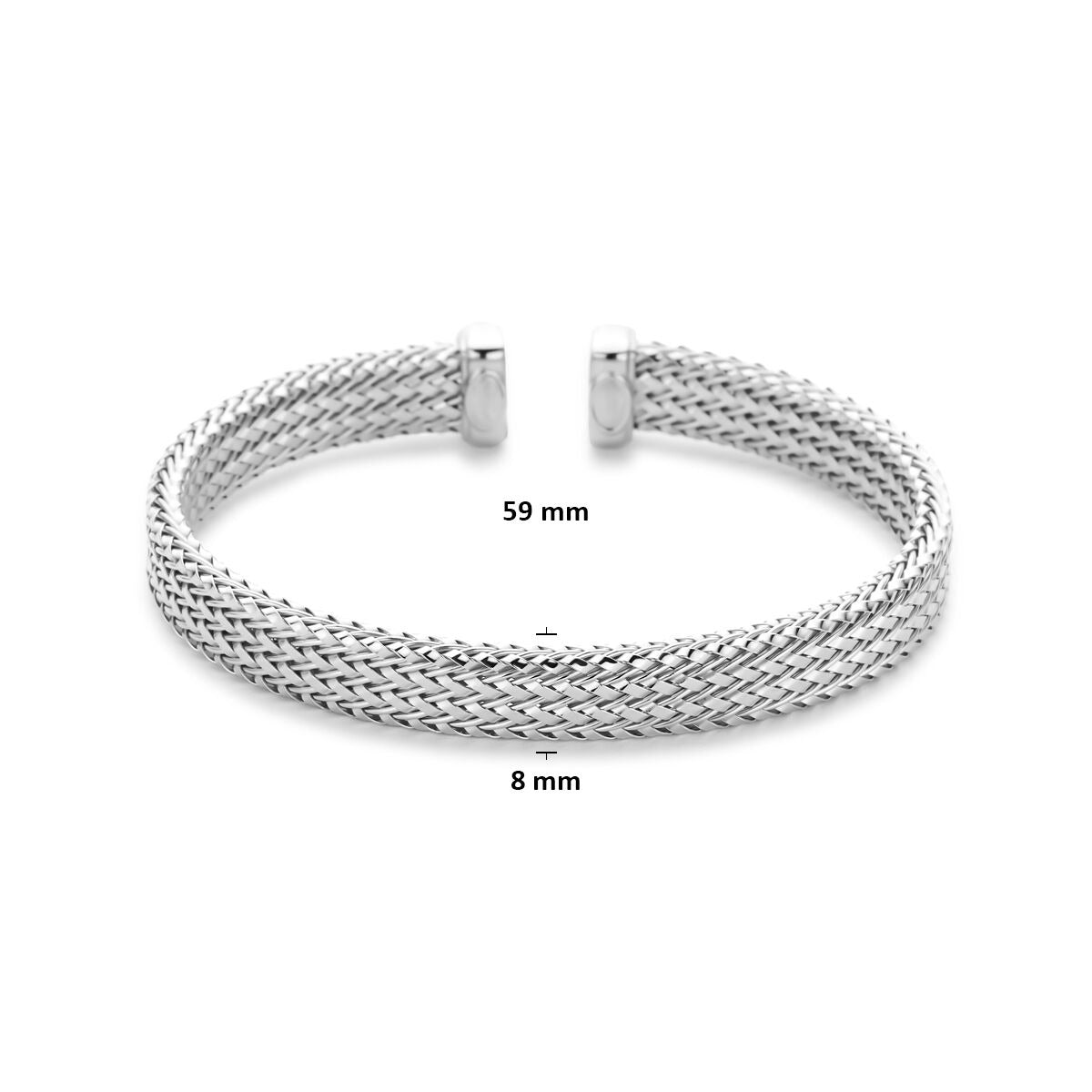Bracelet en argent 925 rhodié 59 x 8 mm