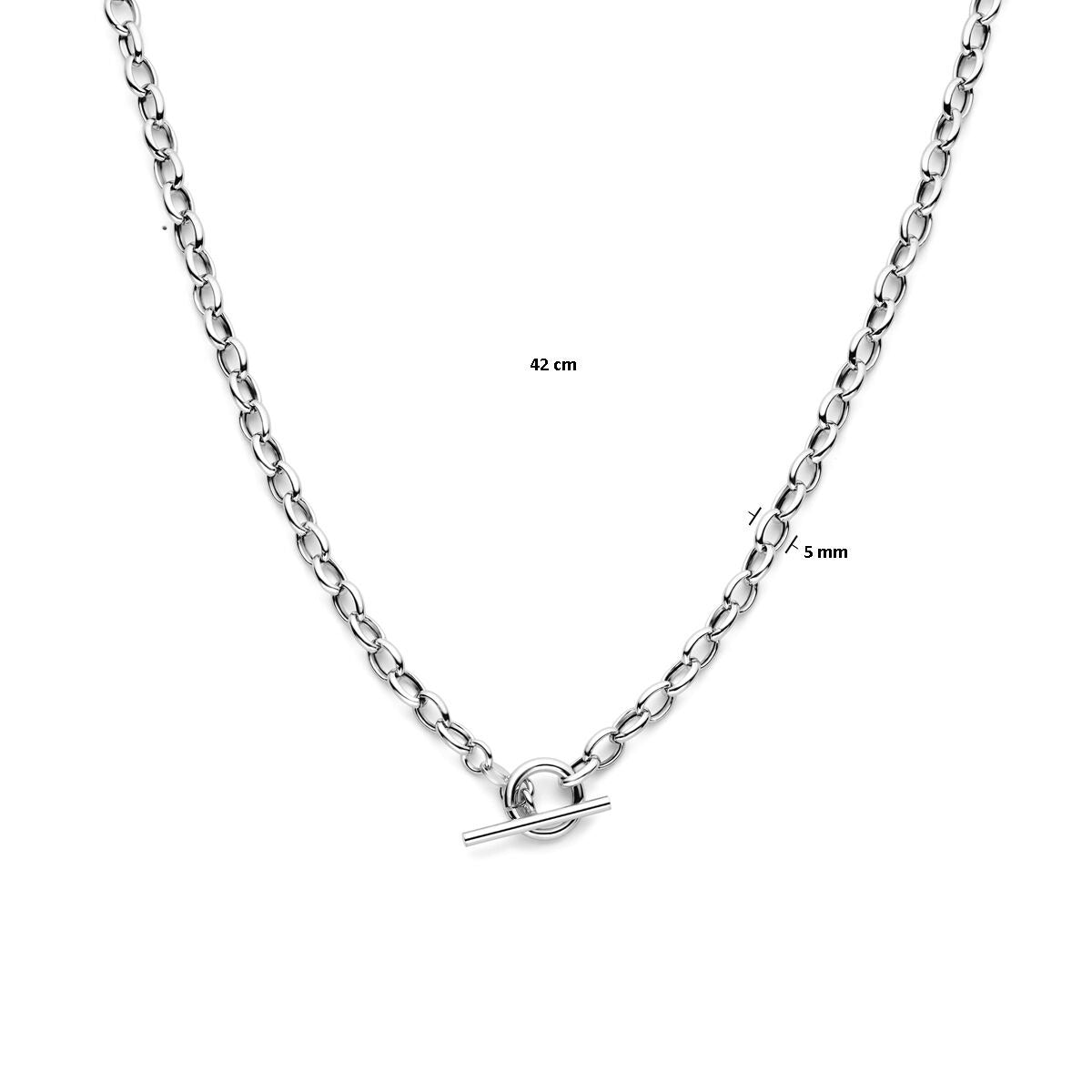 Collier en argent pour femme – collier ancre rhodié avec fermoir à mousqueton