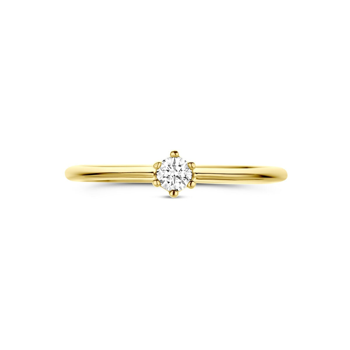 Bague pour femme en or jaune avec zircone – 14k or jaune