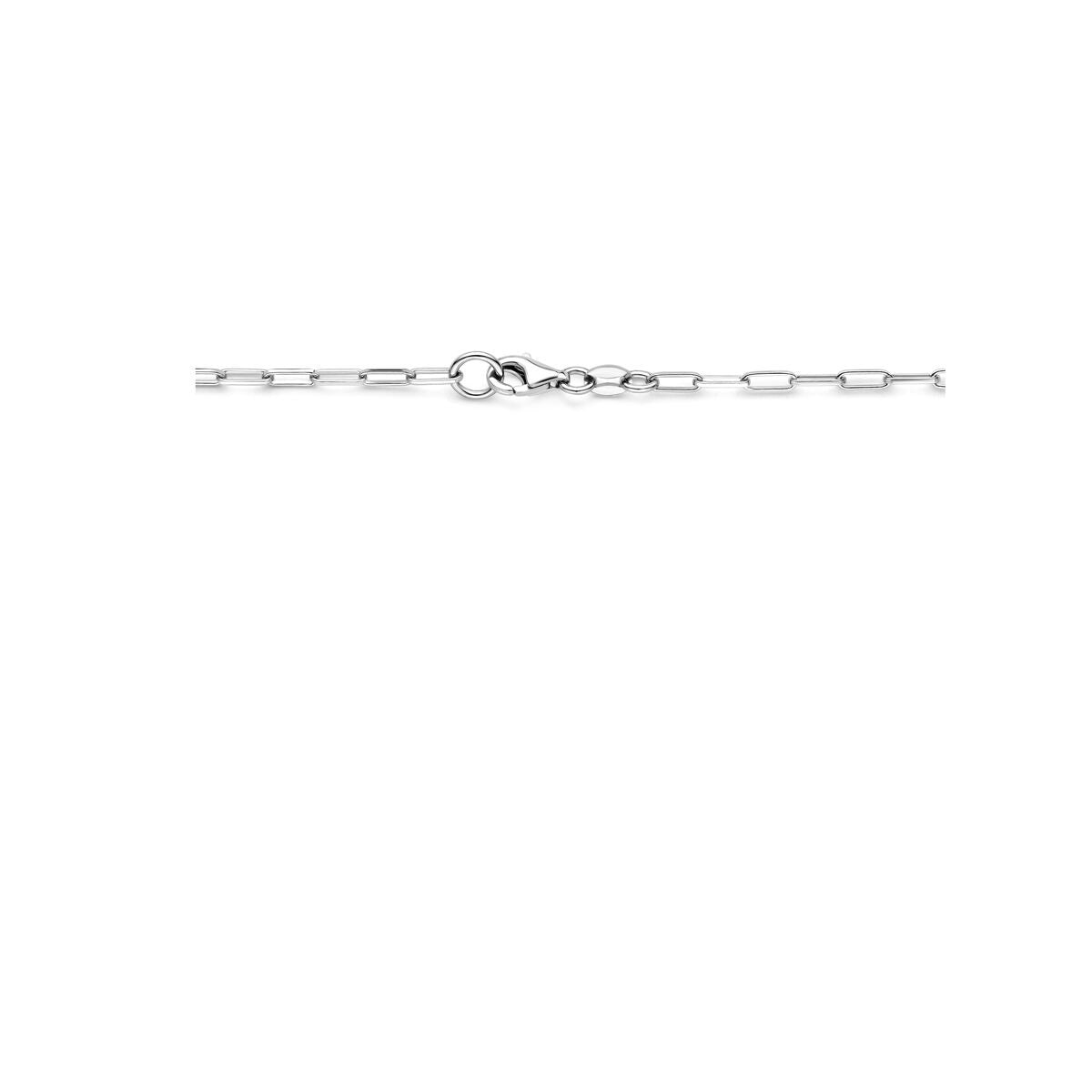 Collier en argent en forme de trombone avec connecteur – rhodié argent 925