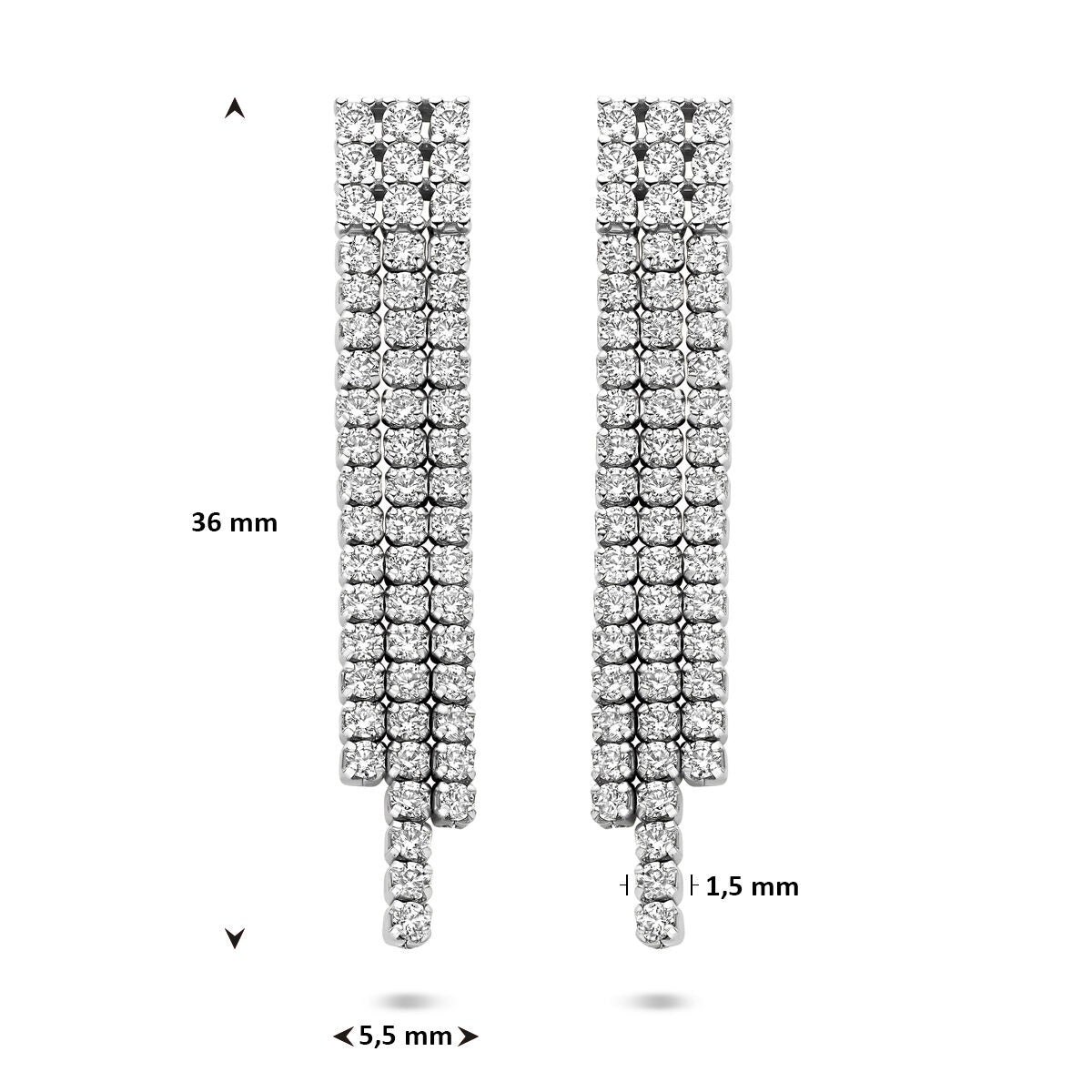 Boucles d'oreilles en argent pour femme avec zircone – sertissage entourage 36 mm