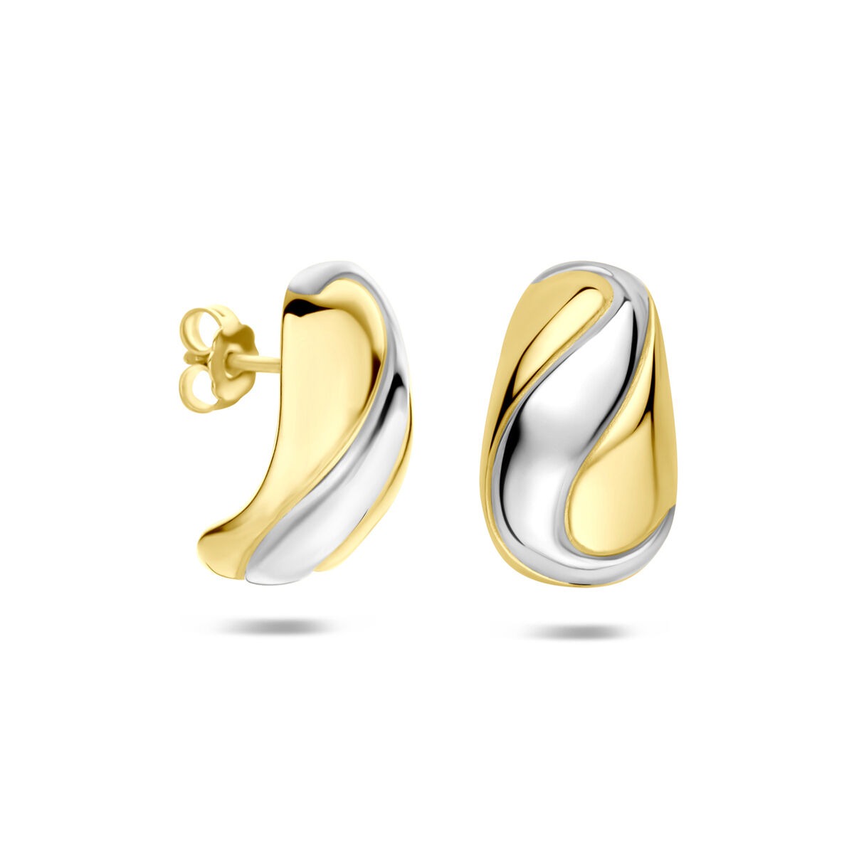 Puces d'oreilles en argent 925 plaqué or et rhodié