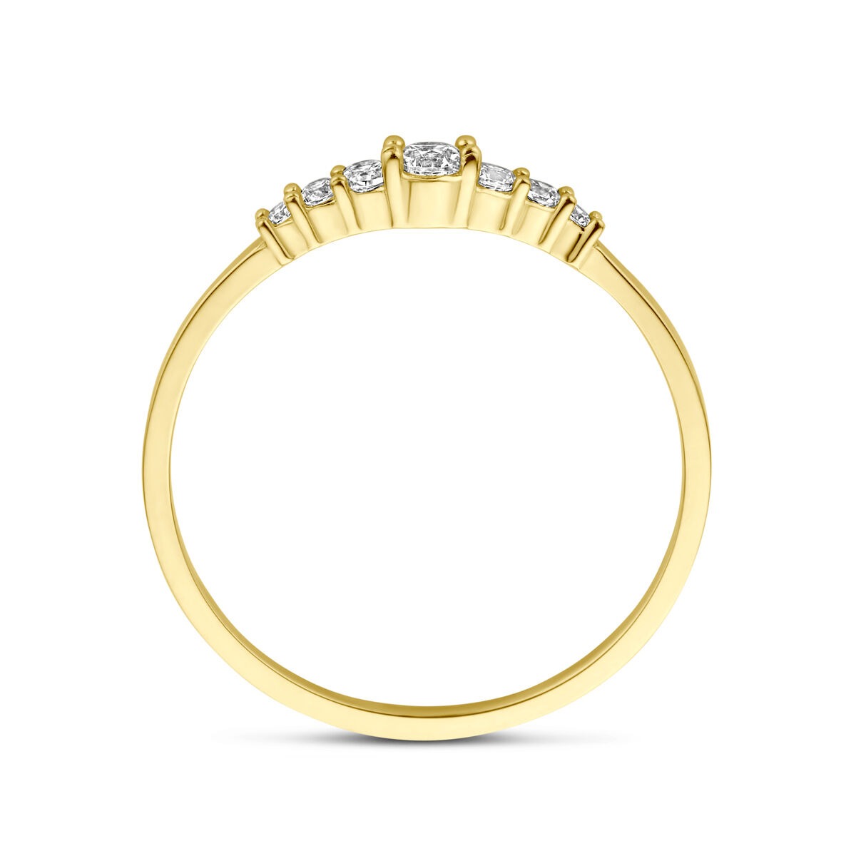 Bague en or jaune 9k avec zircone