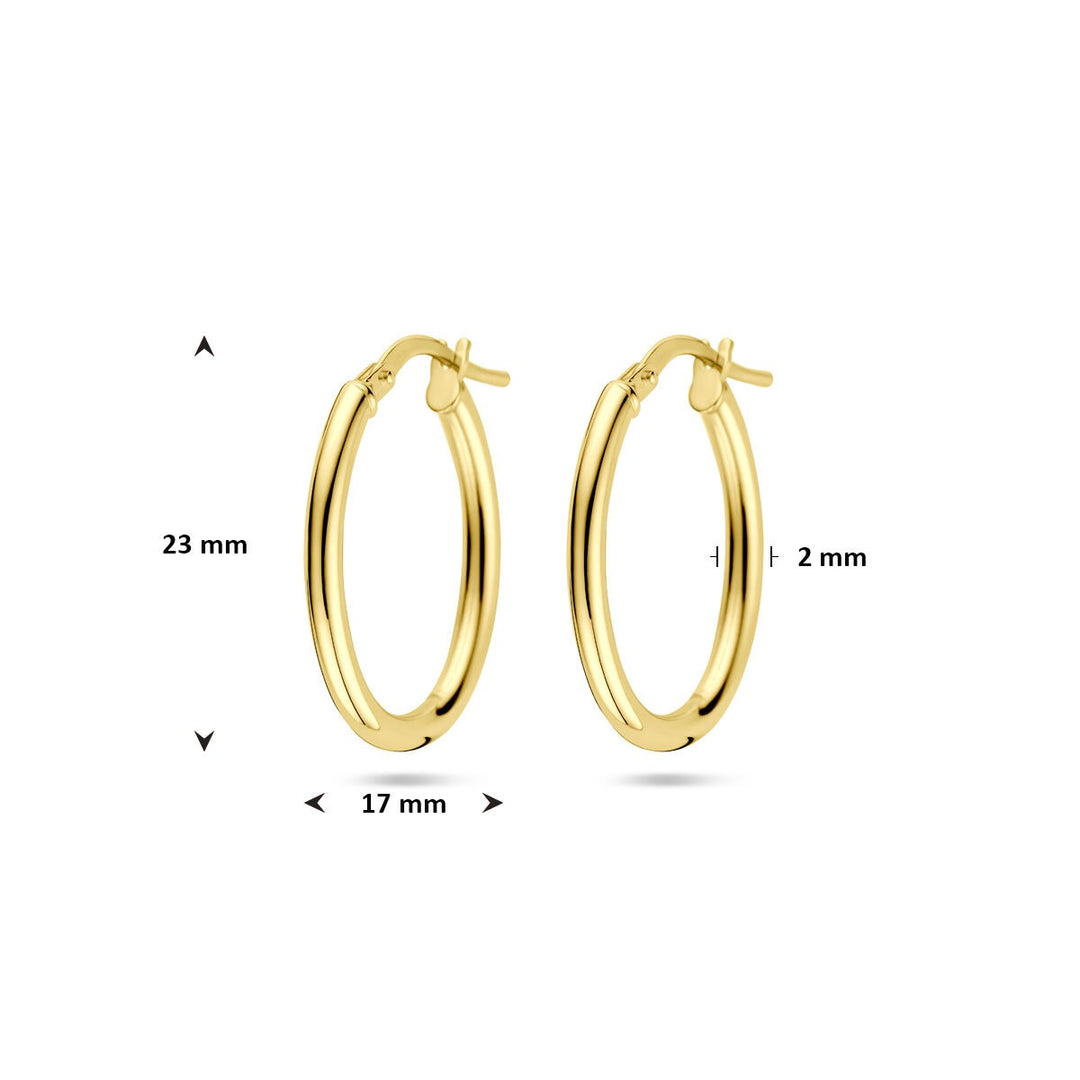 14k geelgouden oorringen met zilverkern – Silgold