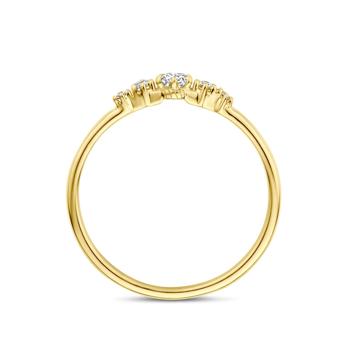 bague en or jaune 14k avec diamant cultivé en laboratoire