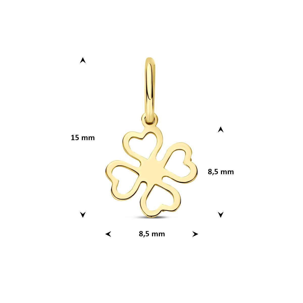 pendentif à graver en or jaune 9k trèfle
