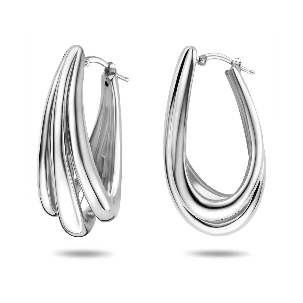 Créoles en Argent 925 Rhodiées 42 x 16,5 mm pour femme