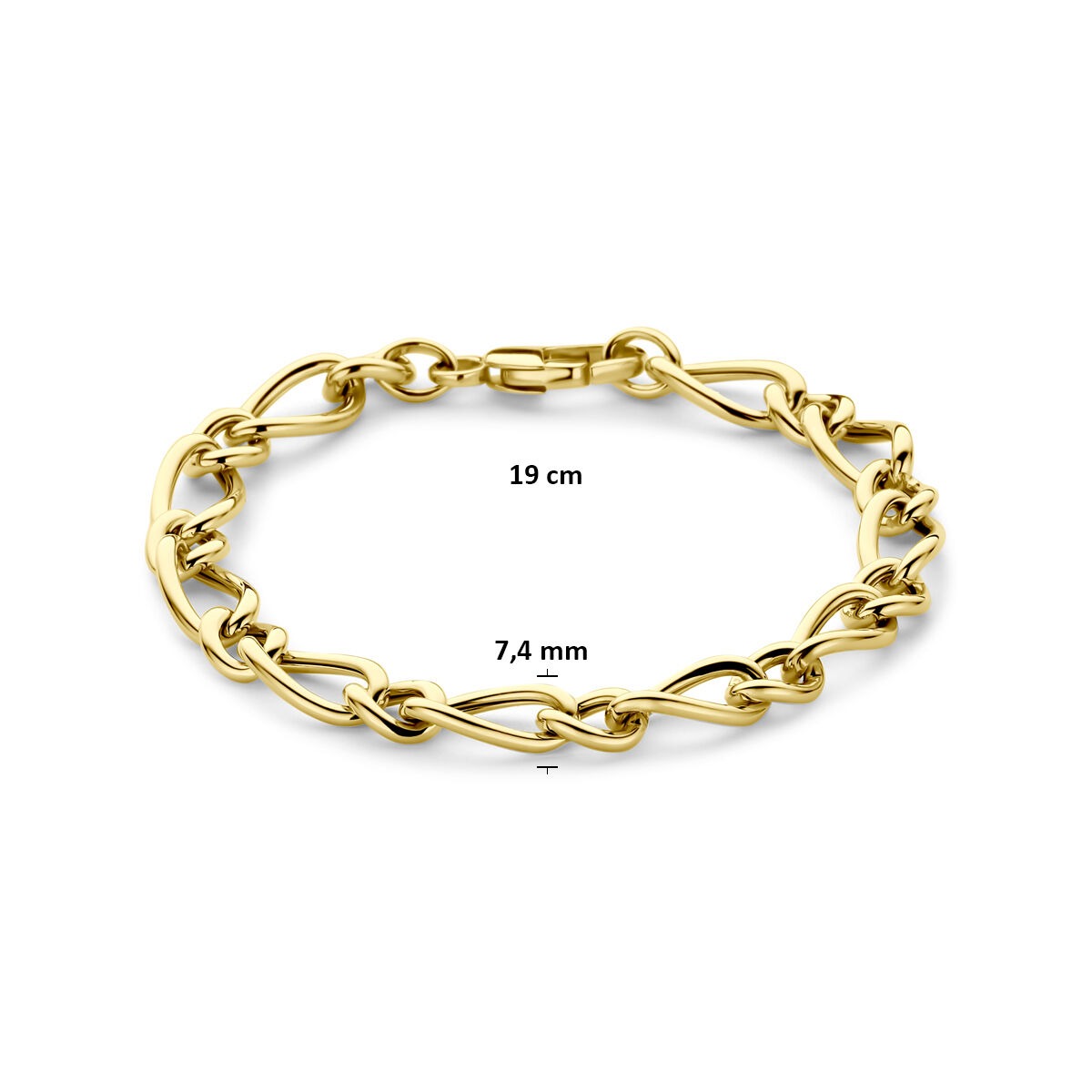 bracelet ancre en or jaune 19 cm