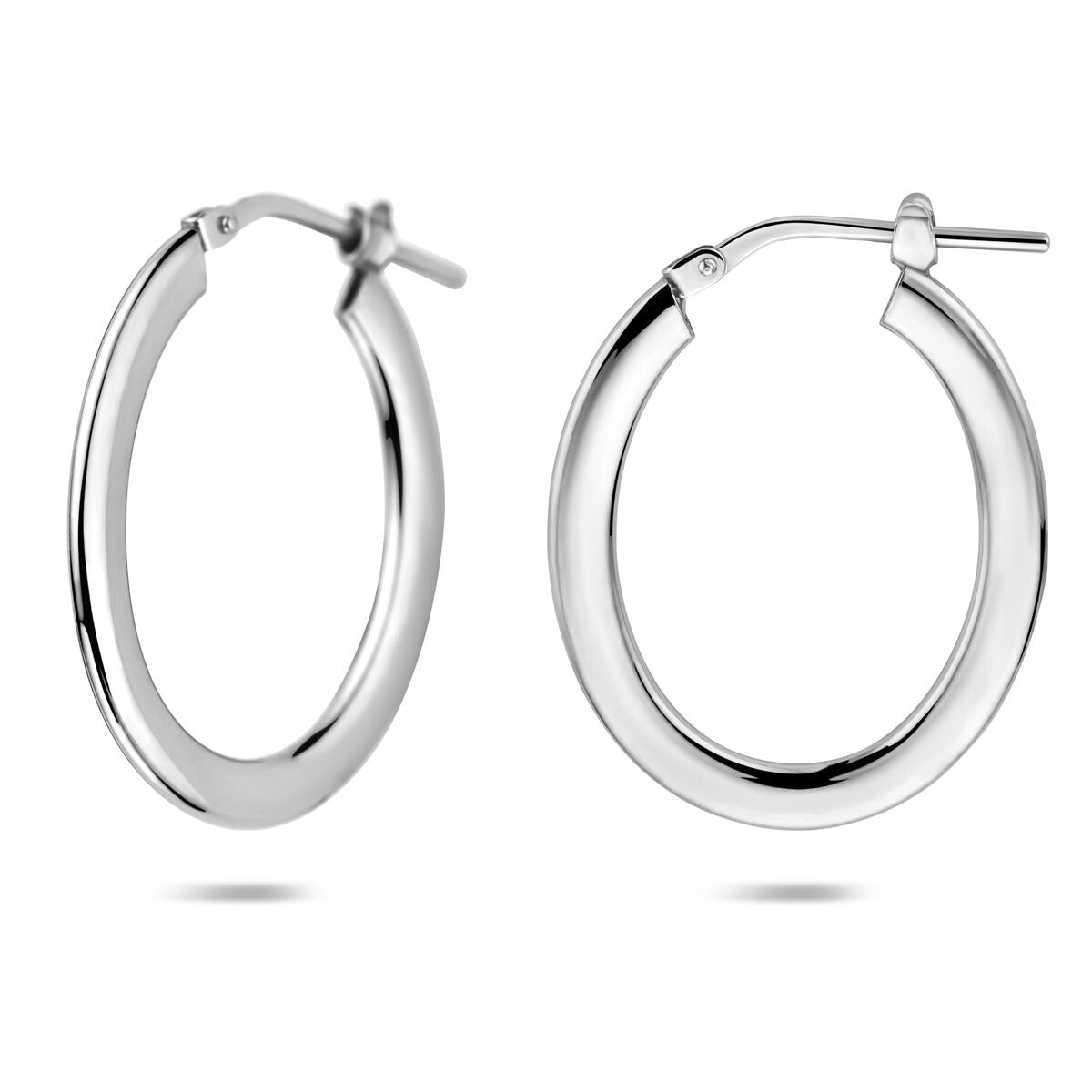 Créoles en argent avec fermoir à charnière – rhodié argent 925