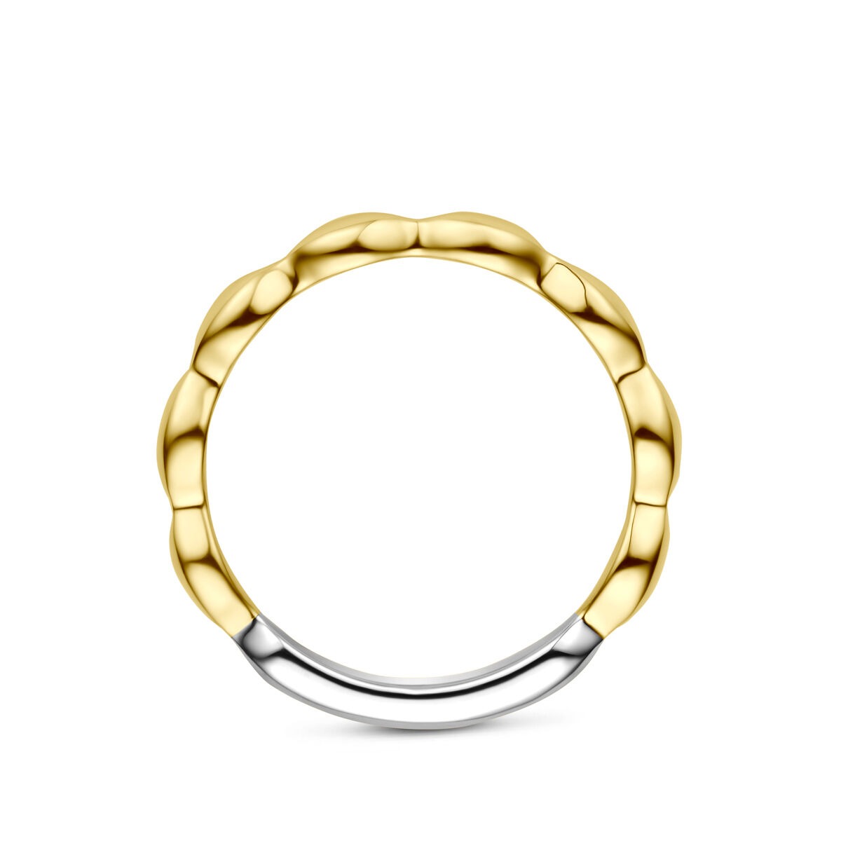 Bague en argent 925 plaqué or et rhodié 2,5 mm