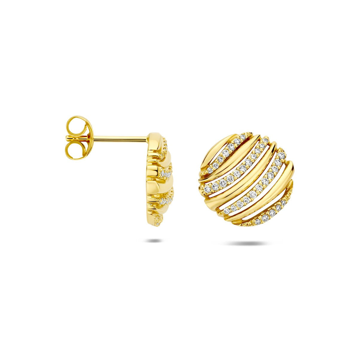 Puces d'oreilles en or jaune 14k avec diamant 0.20ct