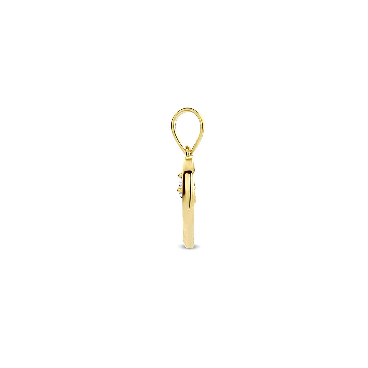 Pendentif cœur en or jaune 9k avec zircone
