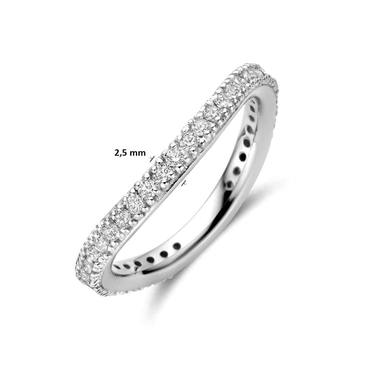 Bague pour femme en argent avec zircone – Bague en rhodié