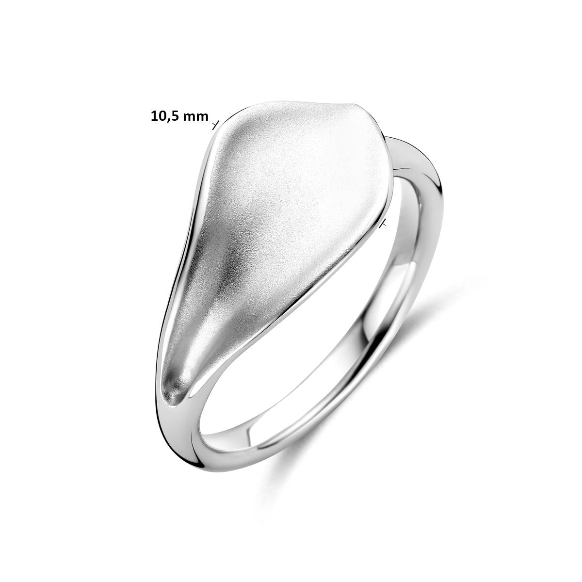 Bague pour femme en argent rhodié – 10,5 mm de large