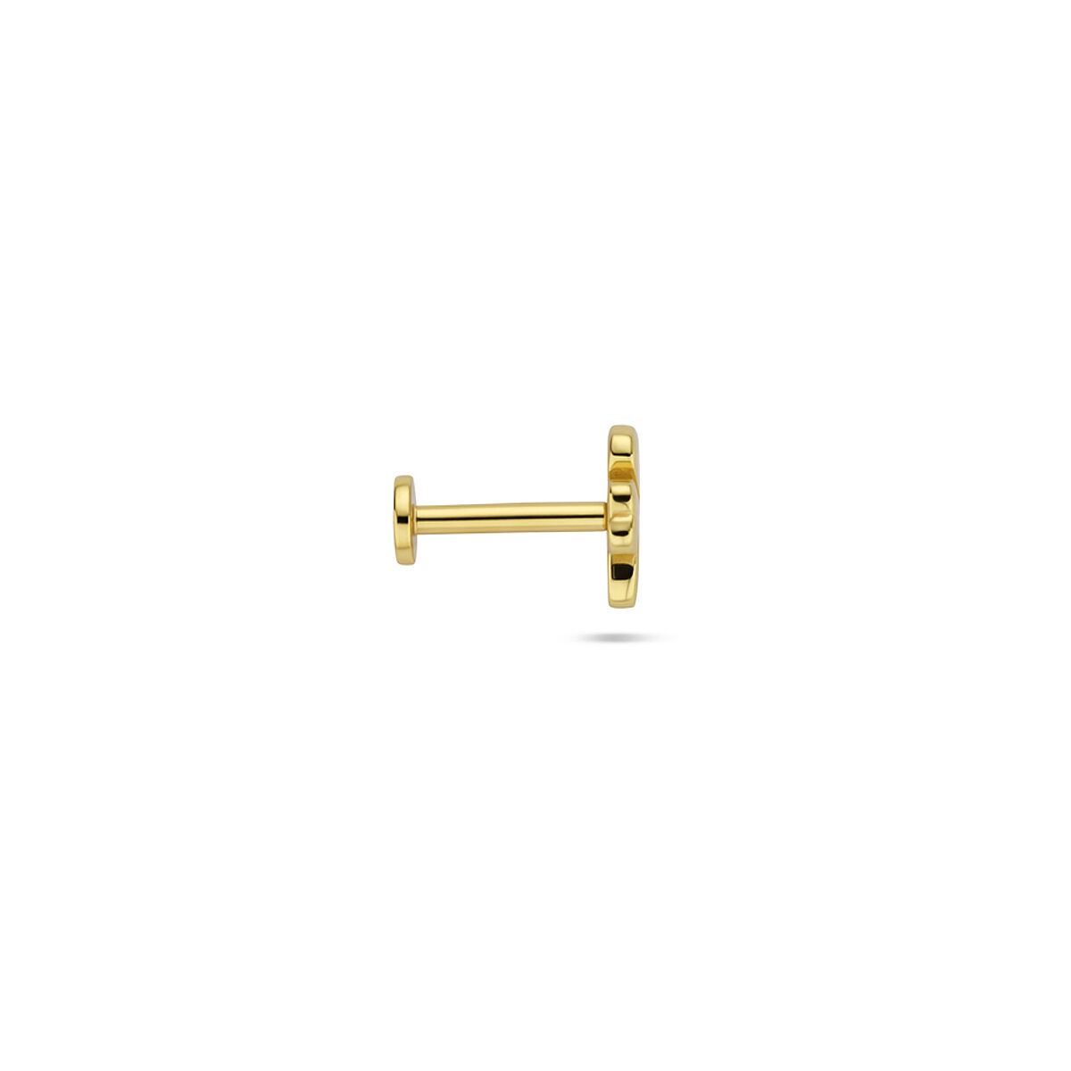 Piercing à plat en argent plaqué or trèfle – argent 925