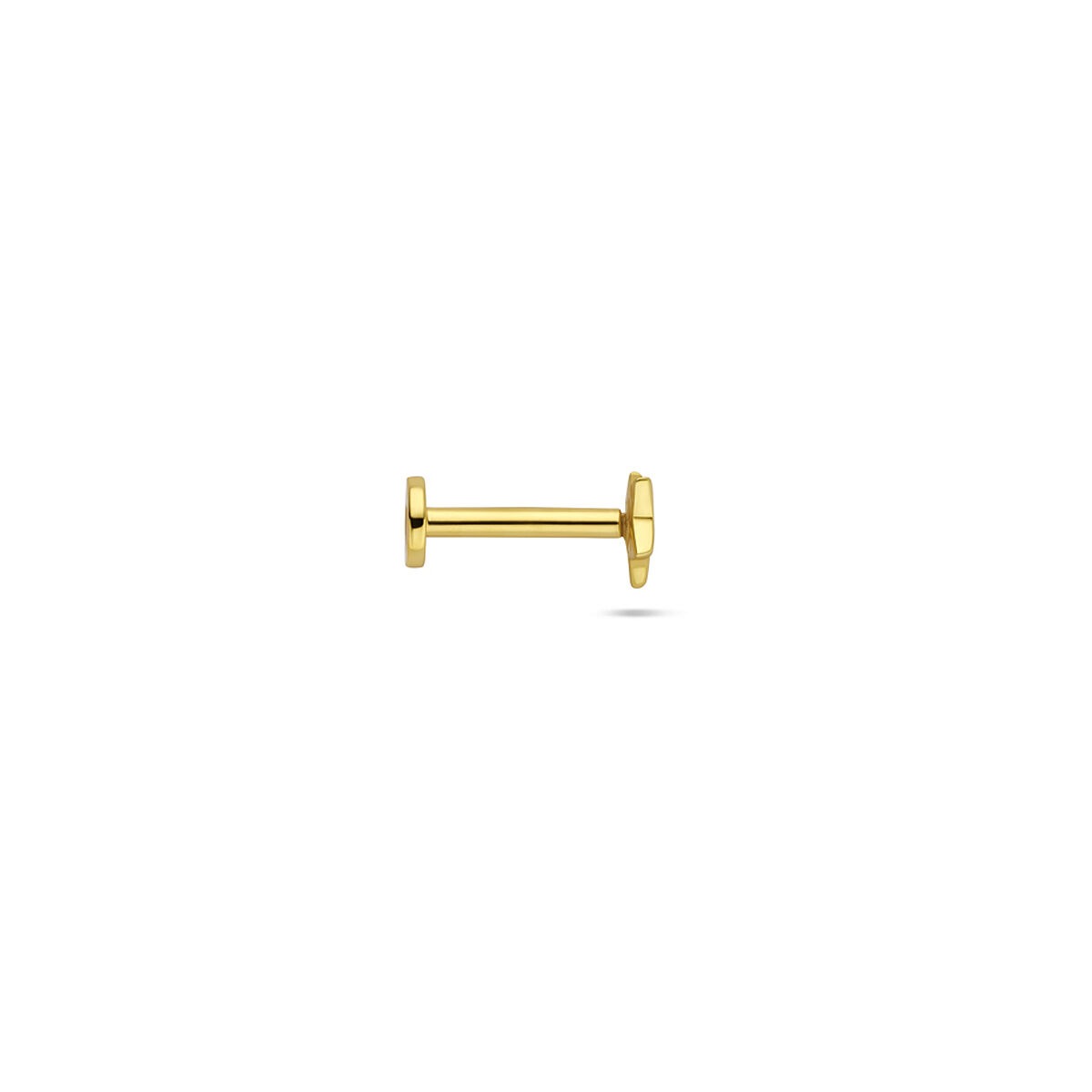 Piercing en forme d'étoile en argent plaqué or à dos plat
