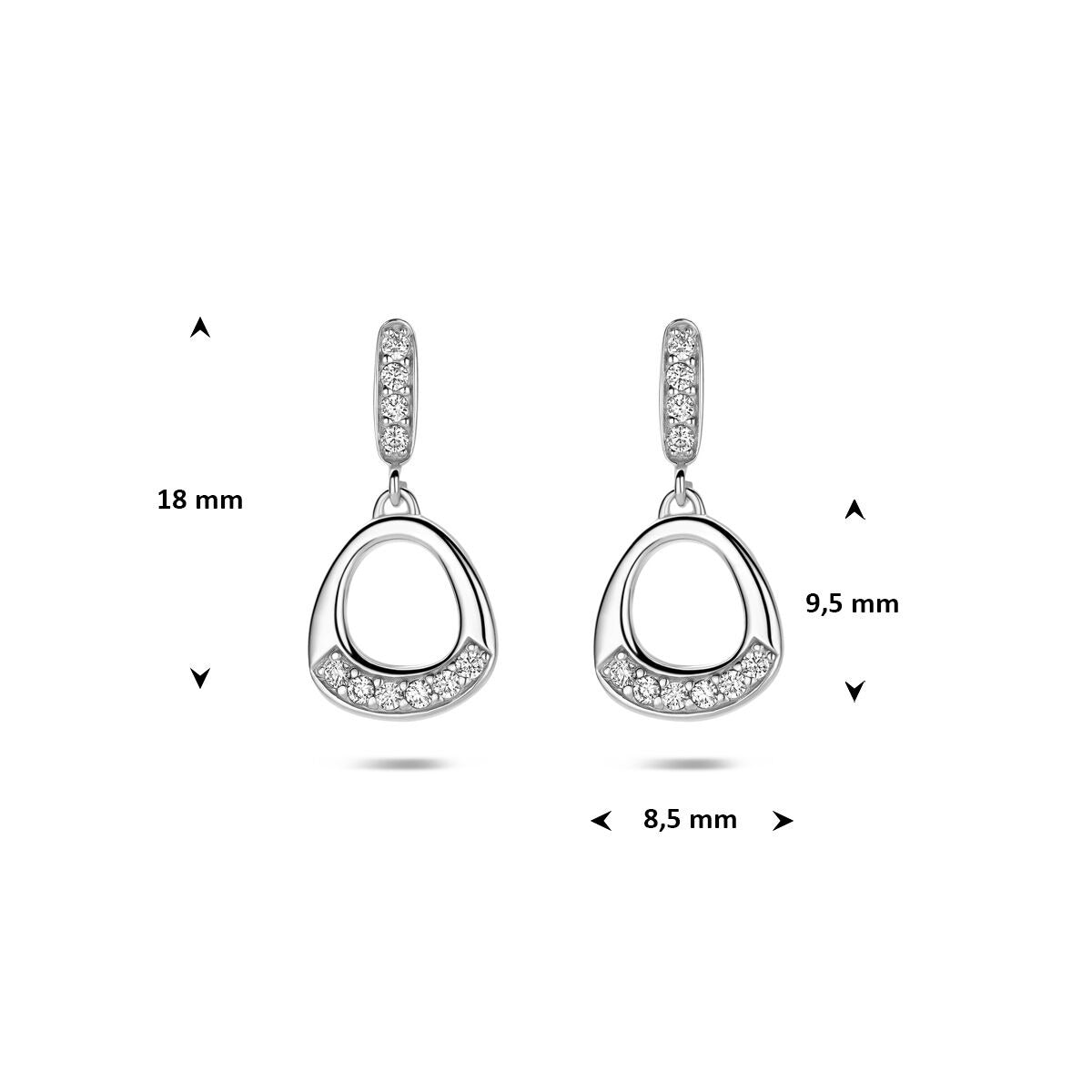 Gerhodineerd 925 zilveren oorhangers met zirkonia