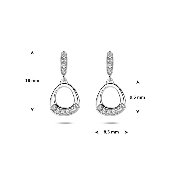 Gerhodineerd 925 zilveren oorhangers met zirkonia